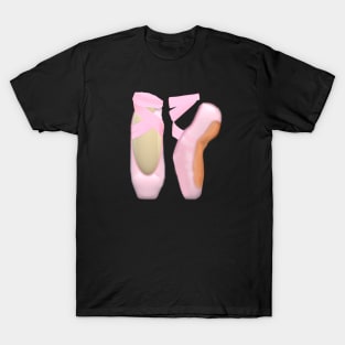 Ballerina Toe Shoes (Black Background) T-Shirt